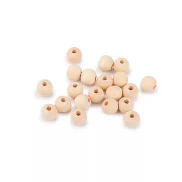   Nem lakozott fa gyöngy Ø10 mm - természetes világos (450 g-os csomagolás)