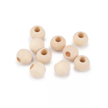   Nem lakkozott fa gyöngyök Ø18 mm - természetes világos (400 db-os csomagolás)