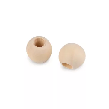   Nem lakkozott fa gyöngyök Ø18 mm - természetes világos (400 db-os csomagolás)