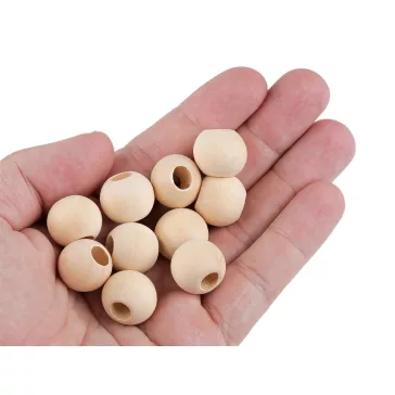  Nem lakkozott fa gyöngyök Ø18 mm - természetes világos (400 db-os csomagolás)