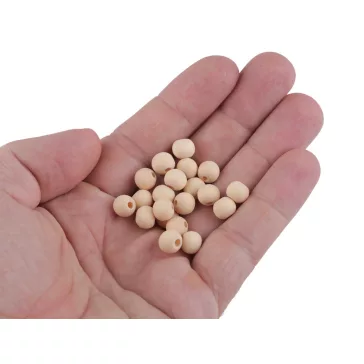   Fa gyöngy natúr nem lakkozott Ø8 mm - természetes világos (100 g-os csomagolás)