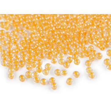   Kásagyöngy 8/0 - 3 mm élénk színek - 2202 sárga sárgabarack (450 g-os csomagolás)