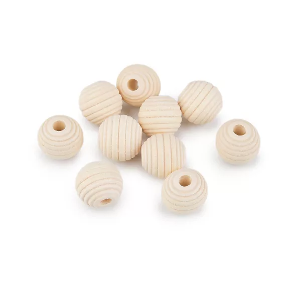 Fa gyöngyök natúr nem lakkozott bordázott Ø20 mm - természetes világos (10 db-os csomagolás) Fa gyöngyök natúr nem lakkozott bordázott Ø20 mm - természetes világos (10 db-os csomagolás)