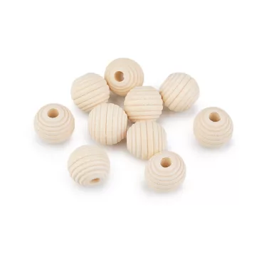   Fa gyöngyök natúr nem lakkozott  bordázott  Ø20 mm - természetes világos (100 db-os csomagolás)