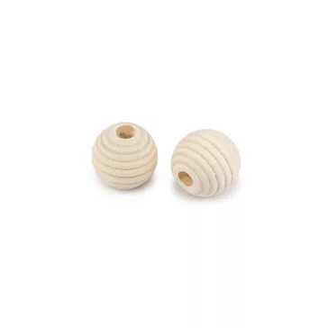   Fa gyöngyök natúr nem lakkozott  bordázott  Ø20 mm - természetes világos (100 db-os csomagolás)