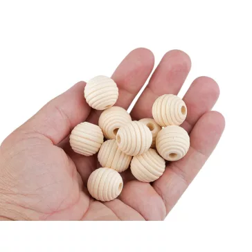   Fa gyöngyök natúr nem lakkozott  bordázott  Ø20 mm - természetes világos (100 db-os csomagolás)