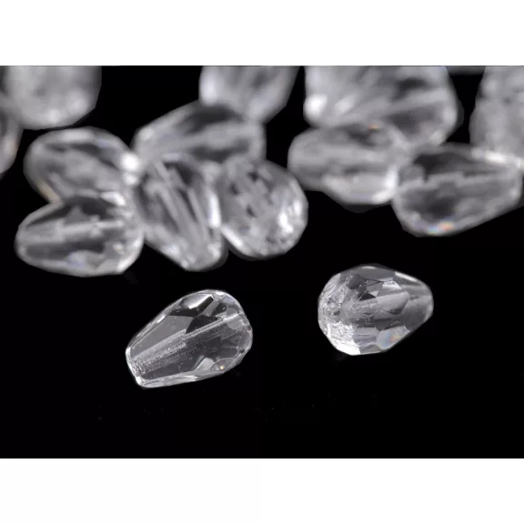 Üveg gyöngyök csiszolt könnycseppekkel 7x10 mm - 1 crystal (20 g-os csomagolás) Üveg gyöngyök csiszolt könnycseppekkel 7x10 mm - 1 crystal (20 g-os csomagolás)
