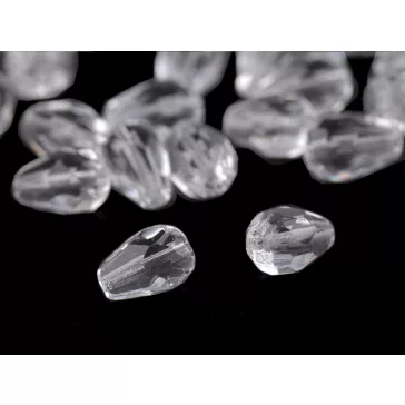   Üveg gyöngyök csiszolt könnycseppekkel 7x10 mm - 1 crystal (80 g-os csomagolás)