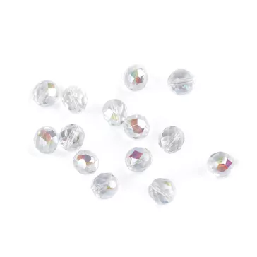   Üveg gyöngyök csiszolt tűzgyöngy 8 mm - 1 00030/28701 Transparent AB (160 g-os csomagolás)