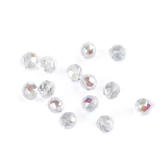 Üveg gyöngyök csiszolt tűzgyöngy 8 mm - 1 00030/28701 Transparent AB (160 g-os csomagolás) Üveg gyöngyök csiszolt tűzgyöngy 8 mm - 1 00030/28701 Transparent AB (160 g-os csomagolás)