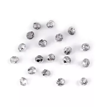   Üveg gyöngyök csiszolt tűzgyöngy 8 mm - 2 00030/27001 ezüst (160 g-os csomagolás)