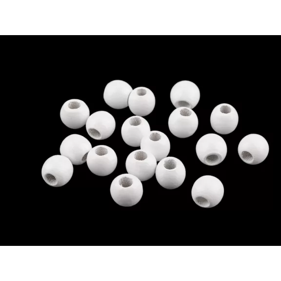 Fa gyöngy Ø14 mm - 1 (Ø13 mm) fehér (200 g-os csomagolás) Fa gyöngy Ø14 mm - 1 (Ø13 mm) fehér (200 g-os csomagolás)