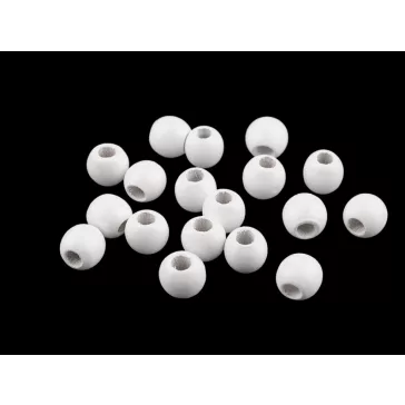   Fa gyöngy Ø14 mm - 1 (Ø13 mm) fehér (400 g-os csomagolás)