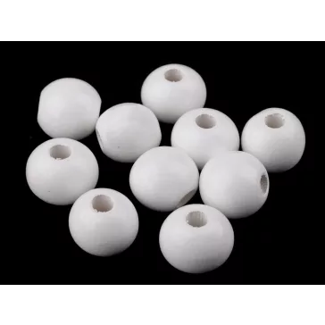 Fa gyöngy Ø25 mm - 1 fehér (50 db-os csomagolás)