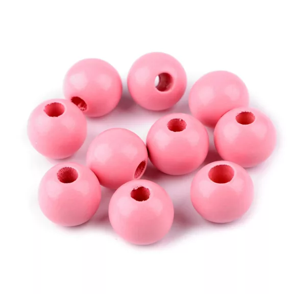 Fa gyöngy Ø25 mm - 3 rózsaszín világos (10 db-os csomagolás) Fa gyöngy Ø25 mm - 3 rózsaszín világos (10 db-os csomagolás)