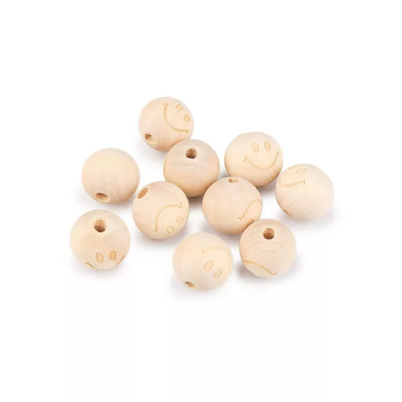 Nem lakkozott fa csillag gyöngyök, smajl Ø20 mm - 2 természetes világos smile (10 db-os csomagolás) Nem lakkozott fa csillag gyöngyök, smajl Ø20 mm - 2 természetes világos smile (10 db-os csomagolás)