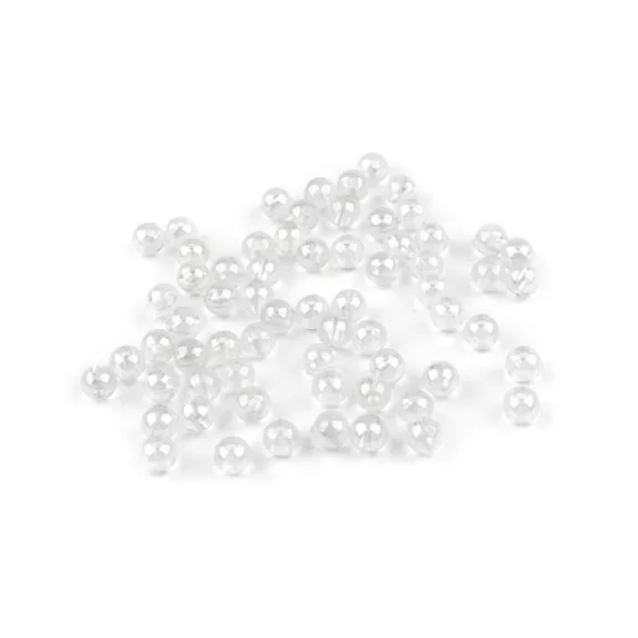 Szivárvány műanyag gyöngyök Ø6 mm - 1 Transparent (10 g-os csomagolás) Szivárvány műanyag gyöngyök Ø6 mm - 1 Transparent (10 g-os csomagolás)