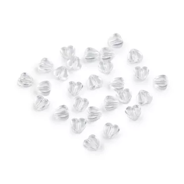   Műanyag szív alakú gyöngyök Ø8 mm - 7 Transparent (20 g-os csomagolás)