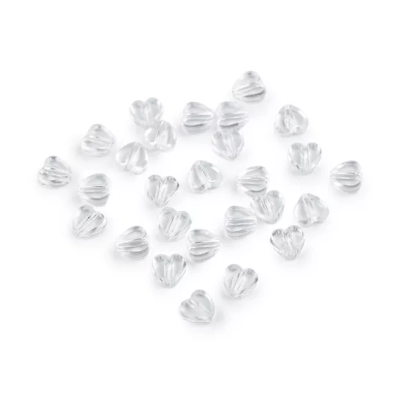 Műanyag szív alakú gyöngyök Ø8 mm - 7 Transparent (20 g-os csomagolás) Műanyag szív alakú gyöngyök Ø8 mm - 7 Transparent (20 g-os csomagolás)