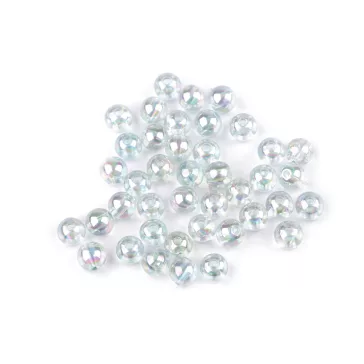   Szivárvány műanyag gyöngyök Ø8 mm - 1 (205) Transparent (10 g-os csomagolás)