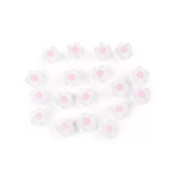   Műanyag gyöngyök matt virág Ø13 mm színes - 2 rózsszín legvilágosab (180 g-os csomagolás)