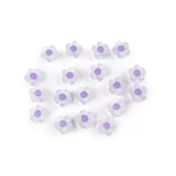   Műanyag gyöngyök matt virág Ø13 mm színes - 4 lila (180 g-os csomagolás)