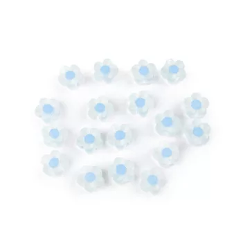   Műanyag gyöngyök matt virág Ø13 mm színes - 5 liláskék (180 g-os csomagolás)