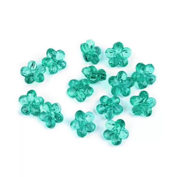 Műanyag gomb / virág gyöngyök Ø12 mm - 4 türkiszzöld (5 g-os csomagolás) Műanyag gomb / virág gyöngyök Ø12 mm - 4 türkiszzöld (5 g-os csomagolás)
