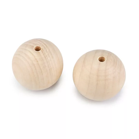 Fa gyöngyök Ø45 mm - természetes világos (2 db-os csomagolás) Fa gyöngyök Ø45 mm - természetes világos (2 db-os csomagolás)