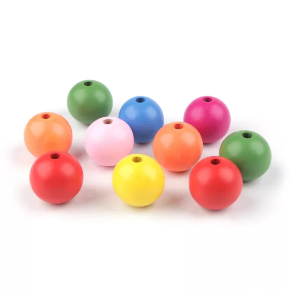 Fa gyöngyök Ø30 mm szín mix - mix (120 db-os csomagolás) Fa gyöngyök Ø30 mm szín mix - mix (120 db-os csomagolás)