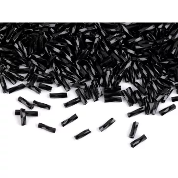   Rokajl csavart szalmagyöngy 6 mm pálcika - M-49T fekete (450 g-os csomagolás)