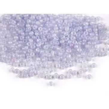   Kásagyöngy 8/0 - 3 mm frosted AB - M172A fehér-ibolyás (450 g-os csomagolás)
