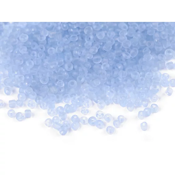 Kásagyöngy 12/0 - 2 mm transparent frosted - 3 (M12A) liláskék (450 g-os csomagolás) Kásagyöngy 12/0 - 2 mm transparent frosted - 3 (M12A) liláskék (450 g-os csomagolás)