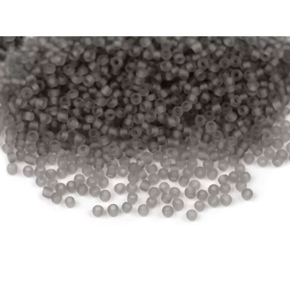 Kásagyöngy 12/0 - 2 mm transparent frosted - 5 (M12) szürke (450 g-os csomagolás) Kásagyöngy 12/0 - 2 mm transparent frosted - 5 (M12) szürke (450 g-os csomagolás)