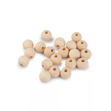   Fa gyöngyök nem lakkozott Ø12 mm - természetes világos (100 g-os csomagolás)