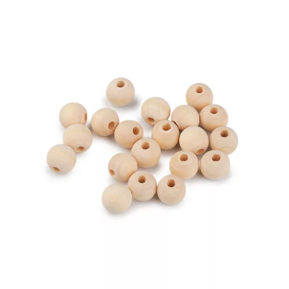 Fa gyöngyök nem lakkozott Ø12 mm - természetes világos (100 g-os csomagolás) Fa gyöngyök nem lakkozott Ø12 mm - természetes világos (100 g-os csomagolás)