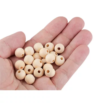   Fa gyöngyök nem lakkozott Ø12 mm - természetes világos (100 g-os csomagolás)
