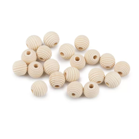 Fa gyöngyök nem lakkozott Ø14 mm - természetes világos (30 db-os csomagolás) Fa gyöngyök nem lakkozott Ø14 mm - természetes világos (30 db-os csomagolás)