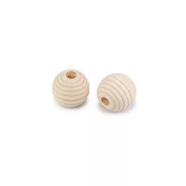   Fa gyöngyök nem lakkozott Ø14 mm - természetes világos (120 db-os csomagolás)