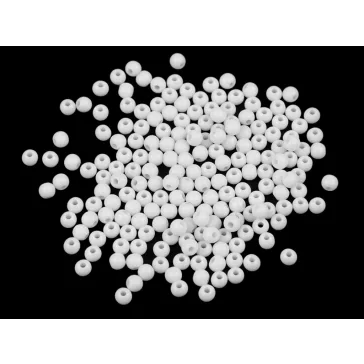   Műanyag gyöngyök Color Ø4 mm - 1 fehér (100 g-os csomagolás)