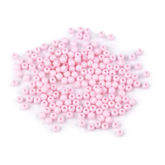 Műanyag gyöngyök Color Ø4 mm - 2 rózsaszín világos (20 g-os csomagolás) Műanyag gyöngyök Color Ø4 mm - 2 rózsaszín világos (20 g-os csomagolás)