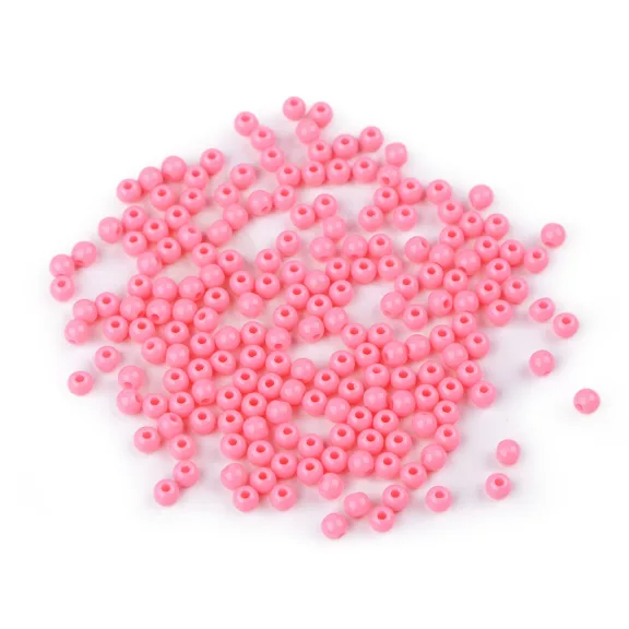 Műanyag gyöngyök Color Ø4 mm - 3 rózsaszín (20 g-os csomagolás) Műanyag gyöngyök Color Ø4 mm - 3 rózsaszín (20 g-os csomagolás)