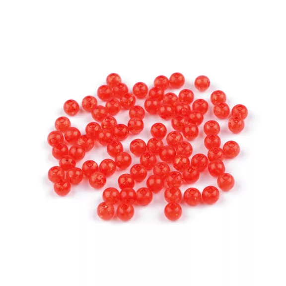 Üveg gyöngyök Ø6 mm - 5 (3) piros (30 g-os csomagolás) Üveg gyöngyök Ø6 mm - 5 (3) piros (30 g-os csomagolás)