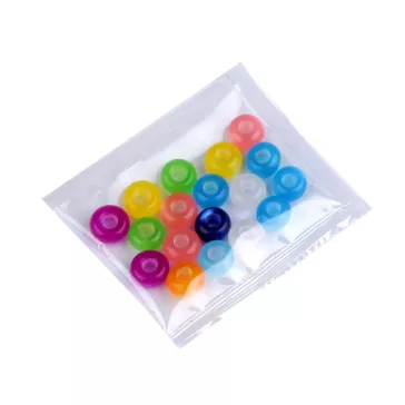   Nagy lyukú műanyag gyöngy Ø14 mm - mix (100 db-os csomagolás)