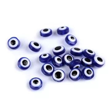   Műanyag gyöngyök Allah szeme Ø8 mm - 1 kék (500 db-os csomagolás)