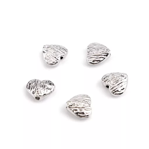 Fém gyöngy szív 10x12 mm