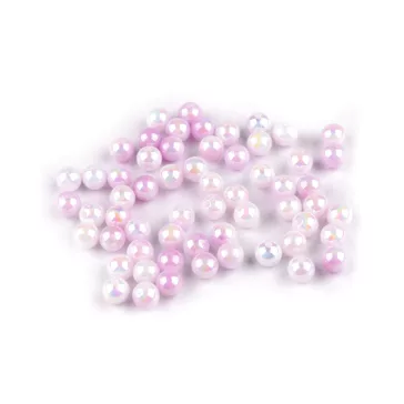   Műanyag gyöngyök sellő hatású Ø6 mm mermaid - 4 világosabb lila (160 g-os csomagolás)