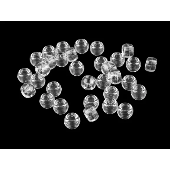 Nagy lyukú műanyag gyöngyök / fürdőruha 9x6 mm - 1 Transparent (20 g-os csomagolás) Nagy lyukú műanyag gyöngyök / fürdőruha 9x6 mm - 1 Transparent (20 g-os csomagolás)