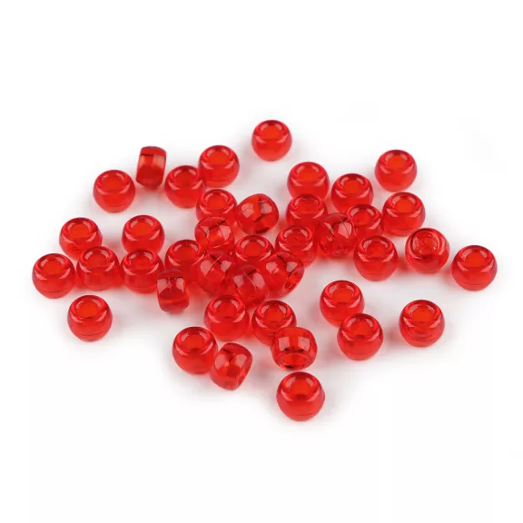 Nagy lyukú műanyag gyöngyök / fürdőruha 9x6 mm - 5 piros (500 g-os csomagolás) Nagy lyukú műanyag gyöngyök / fürdőruha 9x6 mm - 5 piros (500 g-os csomagolás)