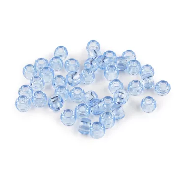   Nagy lyukú műanyag gyöngyök / fürdőruha 9x6 mm - 7 világoskék (300 g-os csomagolás)